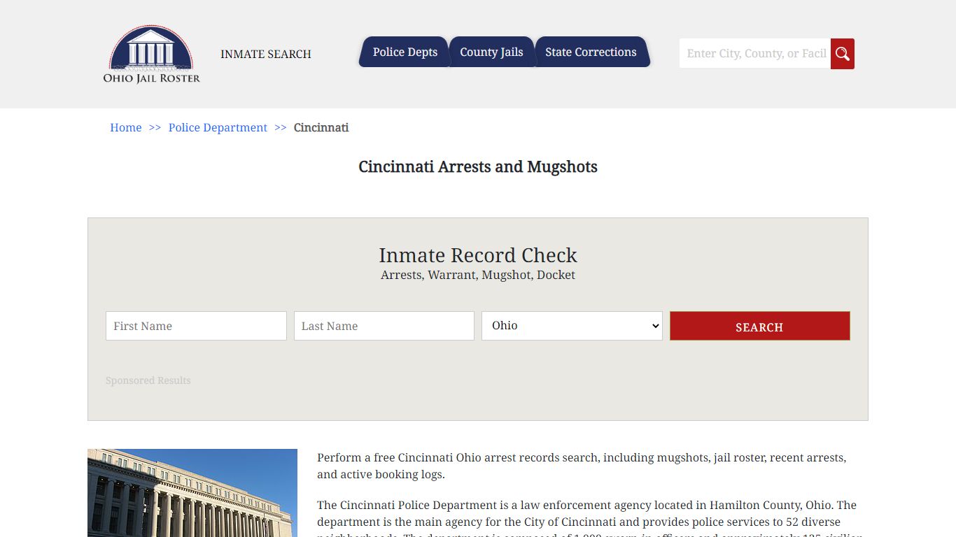 Cincinnati Arrests and Mugshots - Jail Roster Search